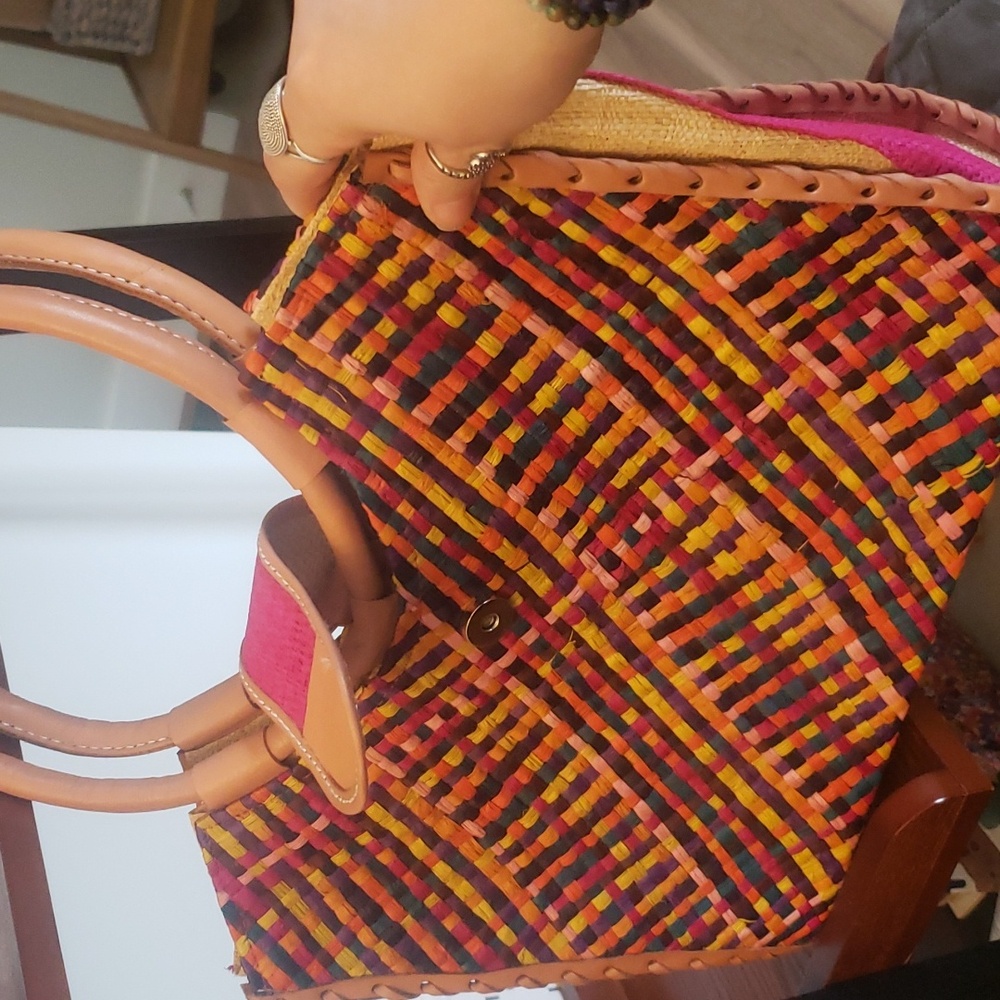 Purse, straw, colorful